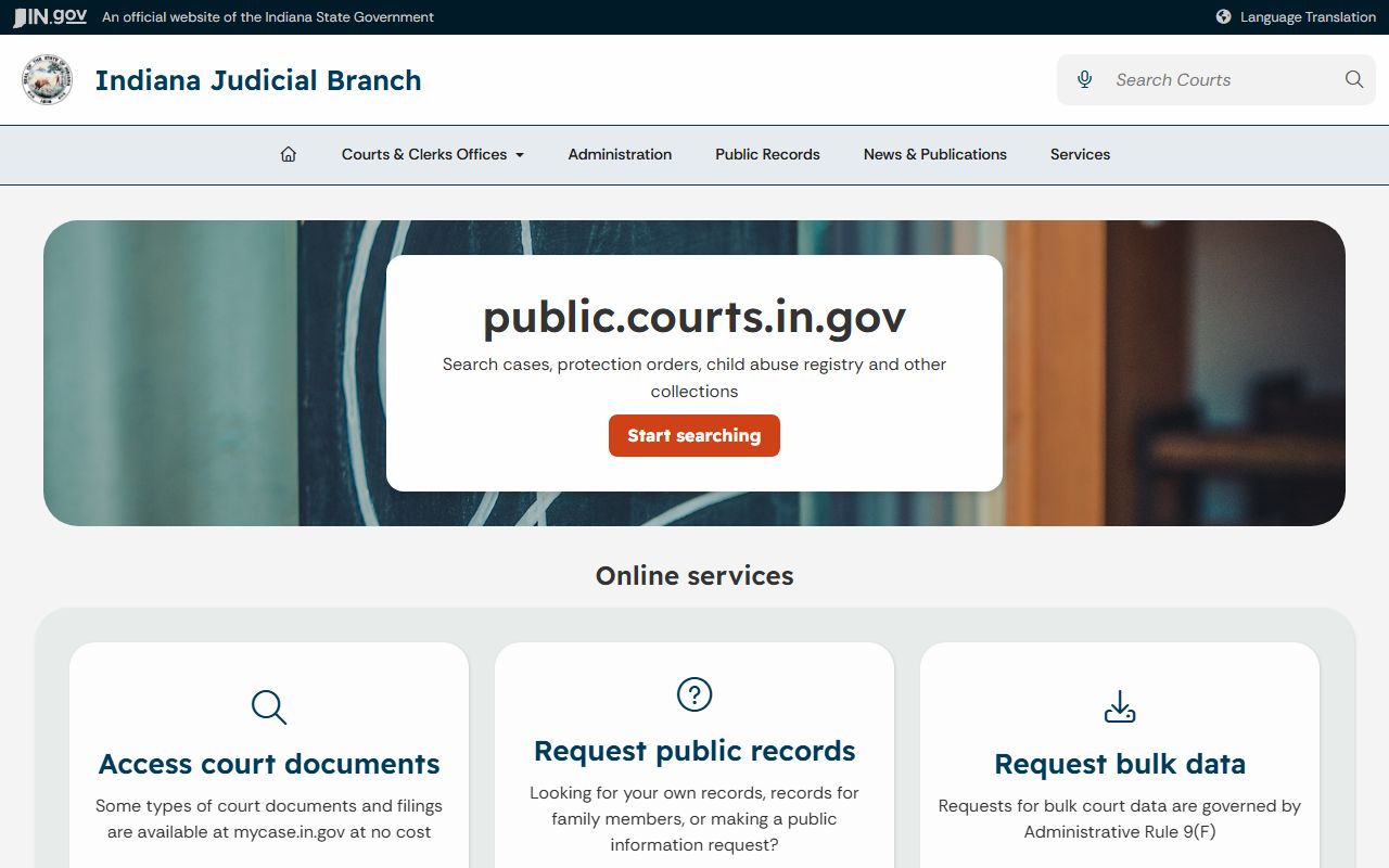 Fountain County court records public records request guidance