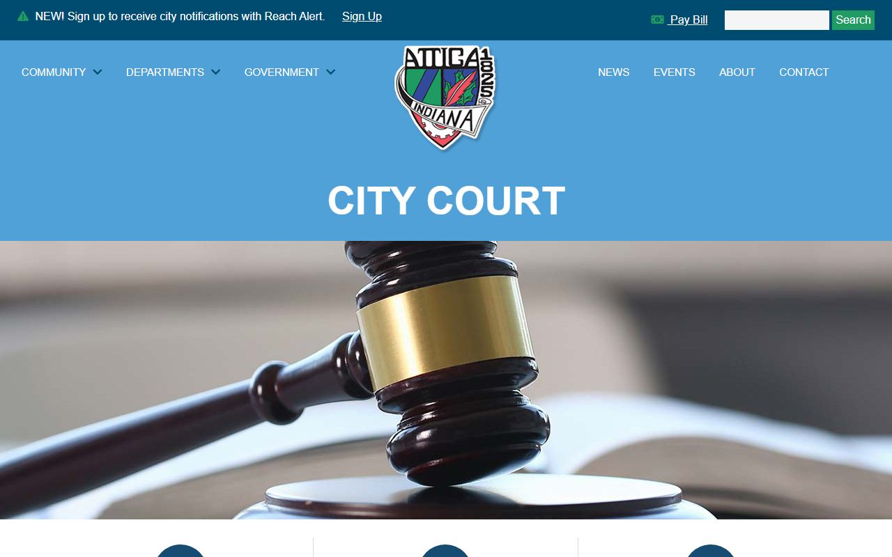 Fountain County Circuit Court records Attica City Court page