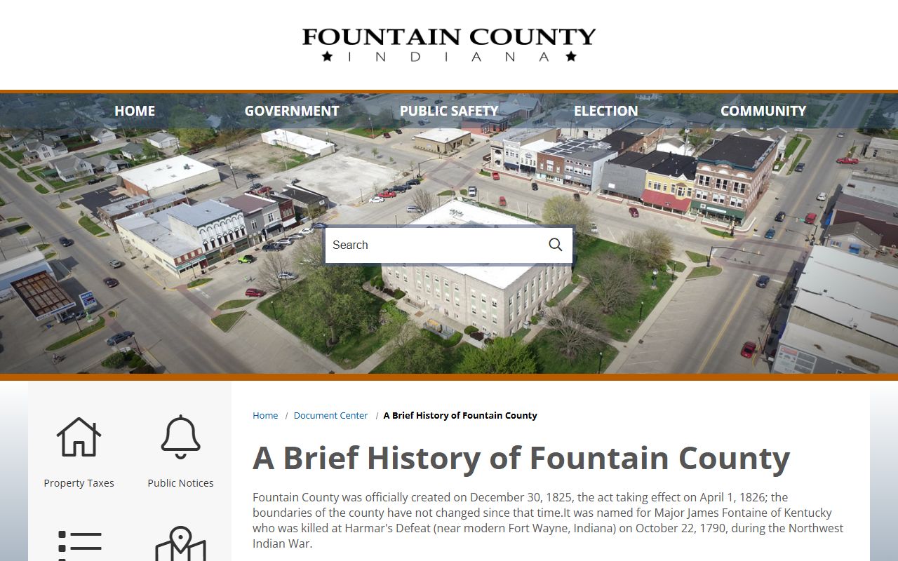 Fountain County marriage and divorce records history source