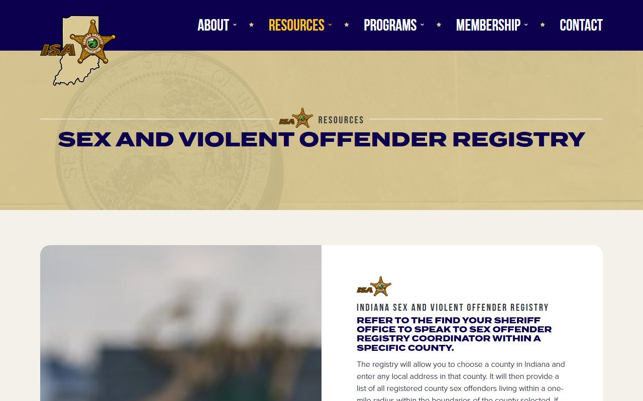 Fountain County warrant records and Indiana Sheriffs sex offender registry information